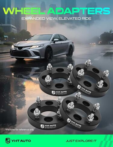 YHTAUTO 4x100 to 4x108 mm Wheel Adapters 1 inch Fits Chevrolet, Dodge, Honda, Mazda, Saturn, Scion, Acura, Toyota, Accord, Civic, Tire Adapters w/ M12x1.5 & 12.9 Studs, 67.1 mm Center Bore 4 Lug 4PCS in Kuwait