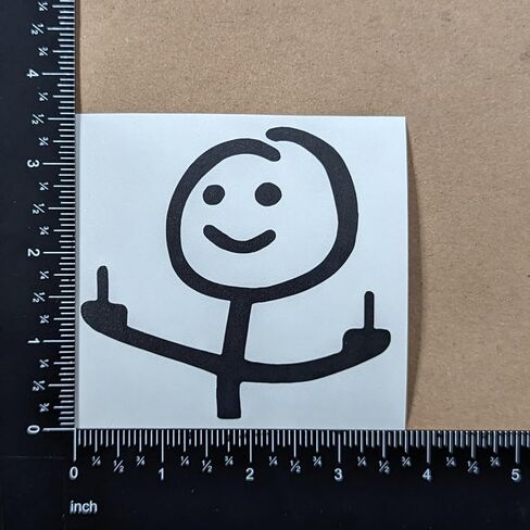 Middle Finger Meme Stick Figure Decal 4 Pack: Funny Stick Figure Double Flip Off Left and Right, Angry Meme Decals (Small ~3.5", Black) in Kuwait