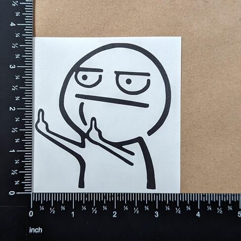 Middle Finger Meme Stick Figure Decal 4 Pack: Funny Stick Figure Double Flip Off Left and Right, Angry Meme Decals (Small ~3.5", Black) in Kuwait