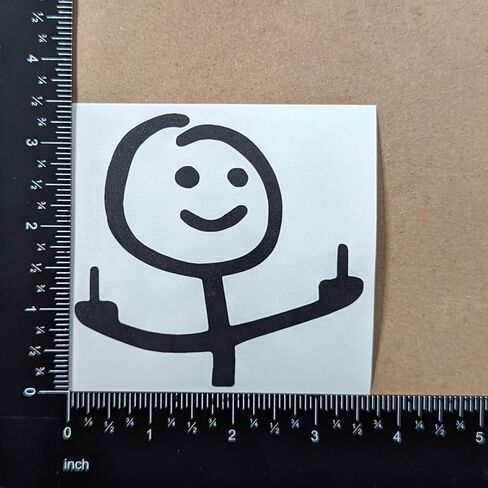Middle Finger Meme Stick Figure Decal 4 Pack: Funny Stick Figure Double Flip Off Left and Right, Angry Meme Decals (Small ~3.5", Black) in Kuwait