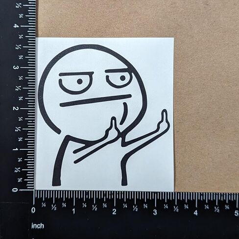 Middle Finger Meme Stick Figure Decal 4 Pack: Funny Stick Figure Double Flip Off Left and Right, Angry Meme Decals (Small ~3.5", Black) in Kuwait