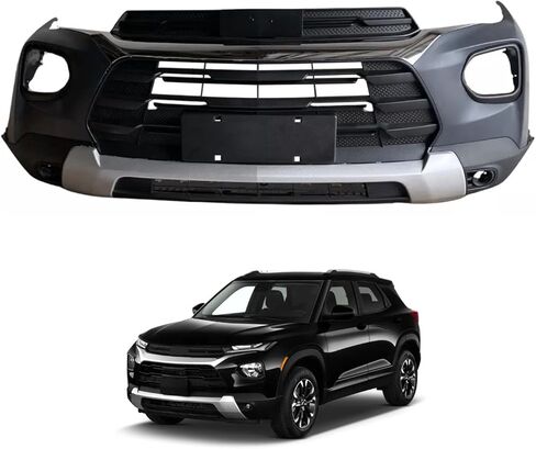 MGWILL Trailblazer Front Bumper Cover Kit Compatible with 2021 2022 2023 Chevy Trailblazer L LT LS W/Upper Grille Lower Grill & Fog Light Cover - Full Body Set in Saudi Arabia
