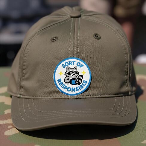 Sort of Responsible Patch – 3 Inch Funny Raccoon Hook & Loop Morale Patch – Embroidered Hook & Loop Patch for Backpacks, Vests, Gifts, EDC Gear in Saudi Arabia