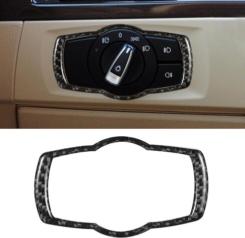 WINKA Carbon Fiber Interior Compatible with BMW 3 Series E90 328i 325i 330i Headlight Switch Button Frame Cover Trim for E92 E93 320i 335i Headlight Control Button Panel Sticker for Car Decorations in Saudi Arabia