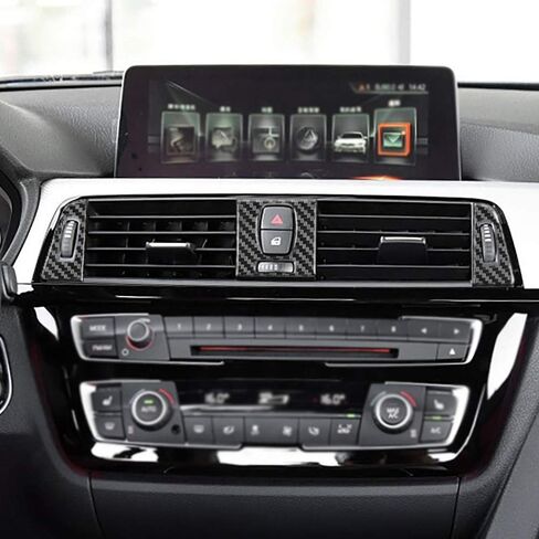متوافق مع لوحة منفذ فتحة تهوية السيارة من ألياف الكربون الداخلية لسيارة BMW 3 Series 3GT F30 F34 2013 2014 2015 2016 2017 2018 2019 (3 ​​قطع باللون الأسود) in Kuwait