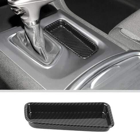 JWWY Gear Shift Storage Tray Trim Cover for 2015-2026+ Dodge Charger, Center Console Shifter Storage Decor, Carbon Fiber ABS in Kuwait