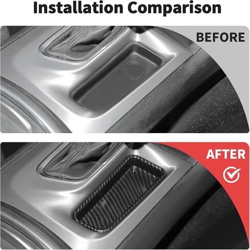 JWWY Gear Shift Storage Tray Trim Cover for 2015-2026+ Dodge Charger, Center Console Shifter Storage Decor, Carbon Fiber ABS in Kuwait