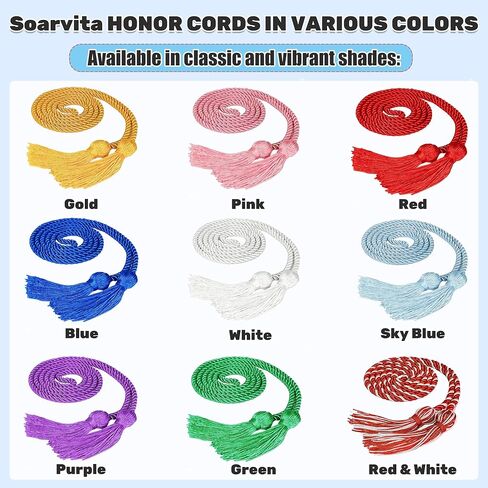 Pink Graduation Honor Cord, 67 Inch 3-Strand Thick Polyester Graduation Cords for Class of 2025 & 2026, Elegant Honor Rope for High School & College Graduation in Saudi Arabia