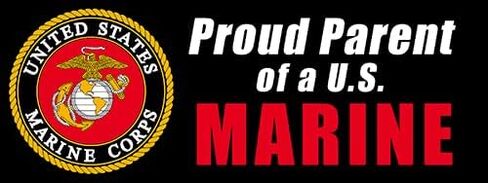 Proud Parent of a Marine Bumper Sticker (United States Military Decal) Officially Licensed by The U.S. Marine Corps (3 x 9 inch) in Kuwait