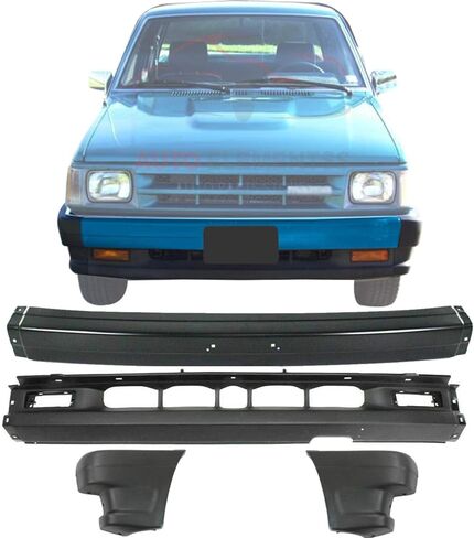 Front Bumper Paintable + Lower Valance Panel + End Caps For 1990-1993 Mazda B2200 B2600 2WD Pickup Direct Replacement in Kuwait
