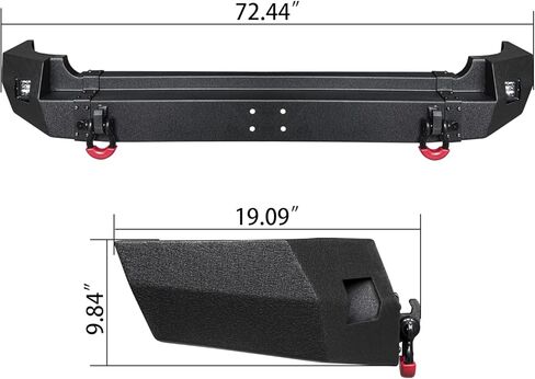 Front and Rear Bumper Textured Black w/Winch Plate & 5 LED Lights & 4 4.75T D-Rings & Compatible with 2007-2014 Toyota FJ Cruiser | Rock Climber in Saudi Arabia