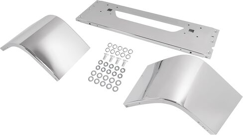 المصد الأمامي KUAFU متوافق مع 1997 والأحدث International Harvester 9100 9200 9400 9100i 9200i 9400i W/Vent Cut-Out، فتحات لوحة الترخيص، خطاف السحب مقطوع من الفولاذ الكروم 3 قطع in Kuwait