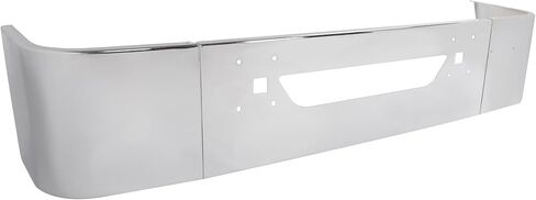 المصد الأمامي KUAFU متوافق مع 1997 والأحدث International Harvester 9100 9200 9400 9100i 9200i 9400i W/Vent Cut-Out، فتحات لوحة الترخيص، خطاف السحب مقطوع من الفولاذ الكروم 3 قطع in Kuwait