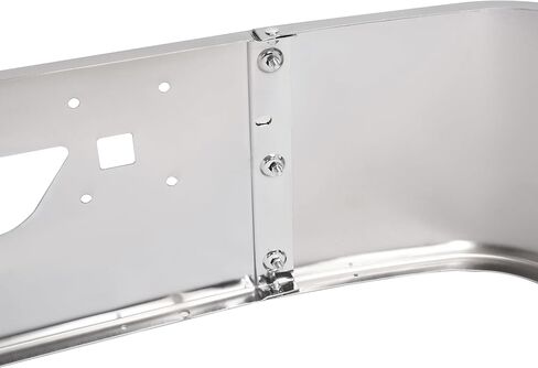 المصد الأمامي KUAFU متوافق مع 1997 والأحدث International Harvester 9100 9200 9400 9100i 9200i 9400i W/Vent Cut-Out، فتحات لوحة الترخيص، خطاف السحب مقطوع من الفولاذ الكروم 3 قطع in Kuwait