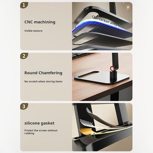 Portable Monitor Stand Desktop Holder Adjustable Mount 360 Degree Rotating Screen Holder Monitor Stand Replacement Flexible Display Mount for 5.5 to 11.4 Inches Screen in Saudi Arabia