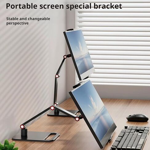 Portable Monitor Stand Desktop Holder Adjustable Mount 360 Degree Rotating Screen Holder Monitor Stand Replacement Flexible Display Mount for 5.5 to 11.4 Inches Screen in Saudi Arabia