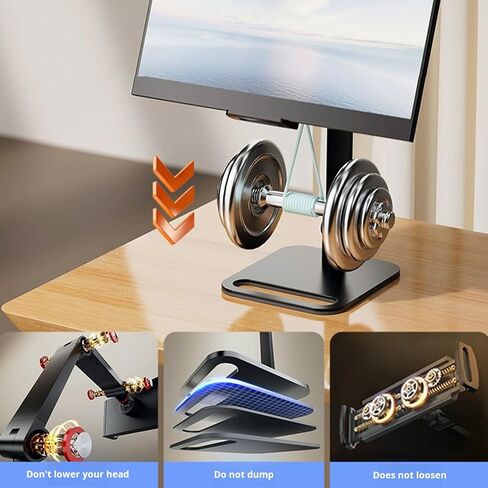 Portable Monitor Stand Desktop Holder Adjustable Mount 360 Degree Rotating Screen Holder Monitor Stand Replacement Flexible Display Mount for 5.5 to 11.4 Inches Screen in Saudi Arabia