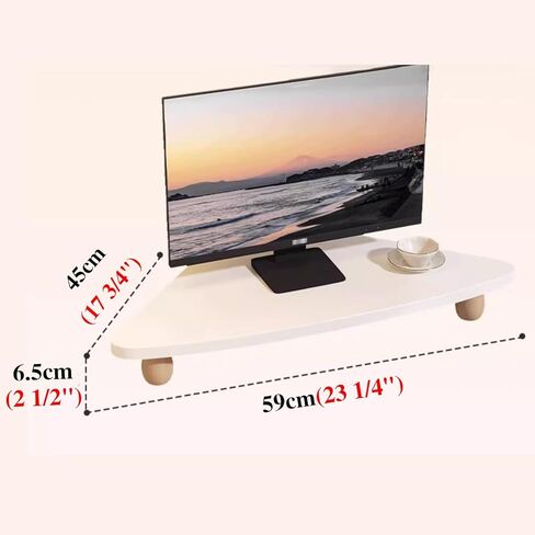 Triangle Corner Monitor Stand - Walnut Desktop Organizer, Space-Saving Riser for Office or Workspace, Stylish Corner Shelf for Monitors, Projectors & Scanners in Saudi Arabia