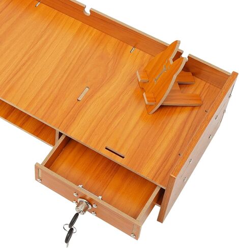 Wood Monitor Stand Riser, Exquisite Computer Riser for Desk with Storage Drawer, No Assembly Required, 2 Tier Computer Office Desk Top Monitor Shelf for Home Office in Saudi Arabia