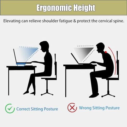Double-Layer Black Monitor Stand Riser - Cute Corner Shelf with 2 Slots & Storage, Triangle Design for Universal Office Use - Enhance Workspace Ergonomics and Organization in Saudi Arabia