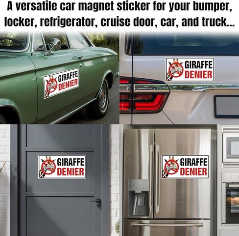 Magnet Giraffe Denier They are Fake Car Magnet Decal Waterproof Vinyl Magnetic Bumper Sticker for Trucks Vans Refrigerators Cars 7.5x3.75in in Saudi Arabia