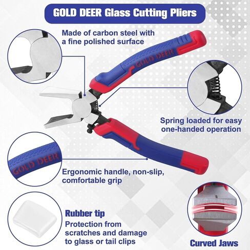 6 Inch Glass Running Pliers for Glass Cutting Key Fob Pliers Glass Breaking Plier with Rubber Tips Mini Glass Plier in Kuwait