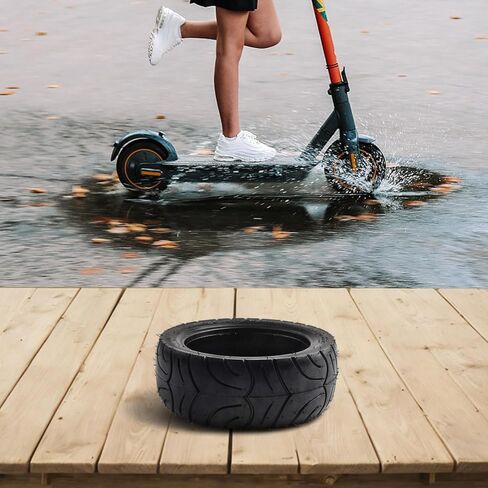 90/65-8 Tubeless Tire for Mobility Scooter and Motorcycle, Rubber Vacuum Tyre with Enhanced Traction, Puncture Resistant Design for Wet and Dry for Surfaces, Easy Installation, Smooth Ride Comfort in Kuwait