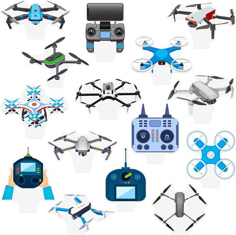 Drone Party Cupcake Toppers Remote Control Aircraft Cake Decorations 48PCS UAV Cupcake Picks Drone Themed Decor for Aerial Vehicle Enthusiasts Birthday Baby Shower Supplies in Saudi Arabia