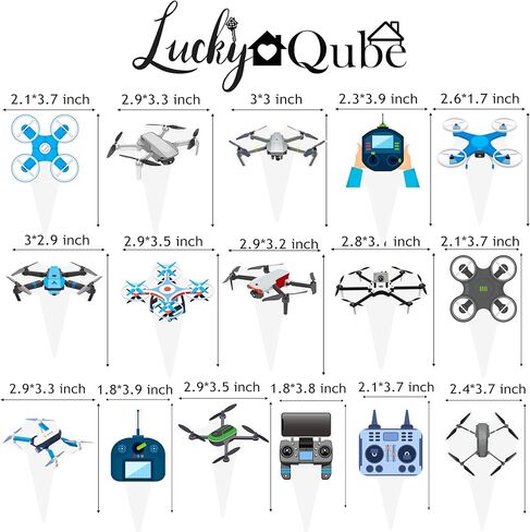 Drone Party Cupcake Toppers Remote Control Aircraft Cake Decorations 48PCS UAV Cupcake Picks Drone Themed Decor for Aerial Vehicle Enthusiasts Birthday Baby Shower Supplies in Saudi Arabia