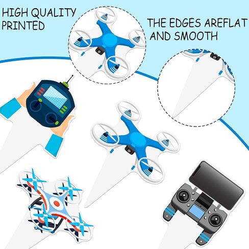Drone Party Cupcake Toppers Remote Control Aircraft Cake Decorations 48PCS UAV Cupcake Picks Drone Themed Decor for Aerial Vehicle Enthusiasts Birthday Baby Shower Supplies in Saudi Arabia