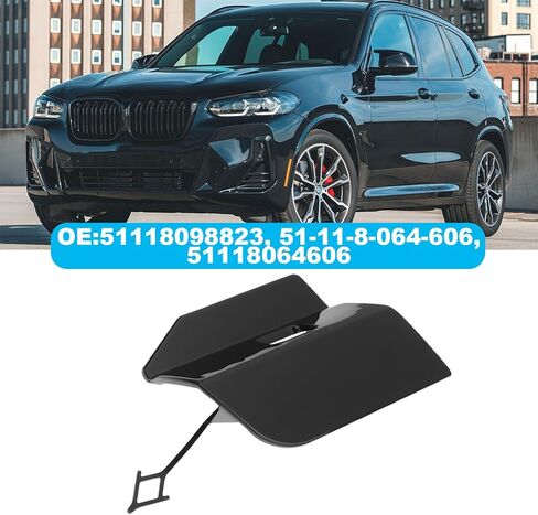 Car Front Bumper Tow Hook Cover 51118098823 Compatible with BMW G01 X3 M40i M Sport 2018-2021 Gloss Black in Saudi Arabia