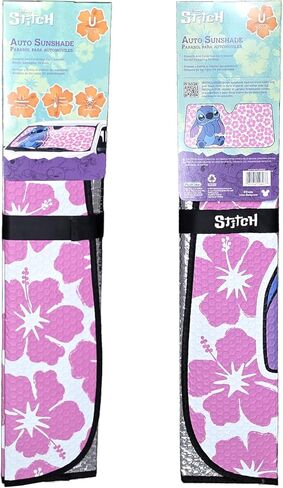 حزمة مظلة السيارة من Lilo & Stitch Hibiscus ومعطر الهواء - مظلة شمسية مناسبة للزجاج الأمامي للسيارات والشاحنات وسيارات الدفع الرباعي - تحجب الأشعة فوق البنفسجية وتحافظ على برودة السيارة 58 بوصة × 27.5 بوصة in Kuwait