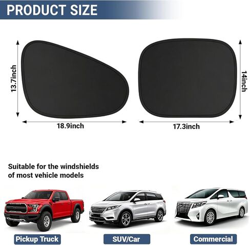 4 Pack Car Window Shades, Electrostatic Adsorption Blackout Sun Shade for Side Windows, UV Blocking Privacy Curtains for Baby, Camping, Napping, Sleeping, Universal Fit for Most Cars SUVs in Saudi Arabia