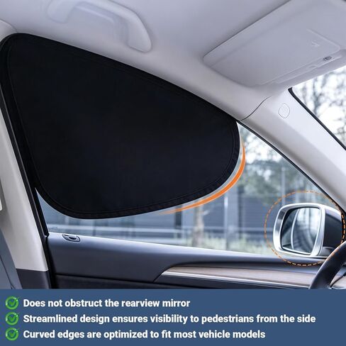 4 Pack Car Window Shades, Electrostatic Adsorption Blackout Sun Shade for Side Windows, UV Blocking Privacy Curtains for Baby, Camping, Napping, Sleeping, Universal Fit for Most Cars SUVs in Saudi Arabia