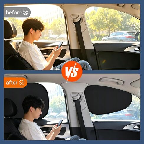 4 Pack Car Window Shades, Electrostatic Adsorption Blackout Sun Shade for Side Windows, UV Blocking Privacy Curtains for Baby, Camping, Napping, Sleeping, Universal Fit for Most Cars SUVs in Saudi Arabia