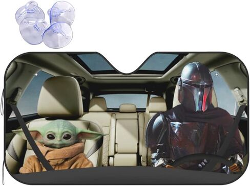Funny Windshield Sun Shade for Car SUV Truck 29.9x55 inches, Car Windshield Sun Shade Blocks Uv Rays Sun Visor Protector Keep Your Vehicle Cool in Kuwait