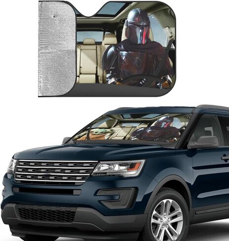 Funny Windshield Sun Shade for Car SUV Truck 29.9x55 inches, Car Windshield Sun Shade Blocks Uv Rays Sun Visor Protector Keep Your Vehicle Cool in Kuwait