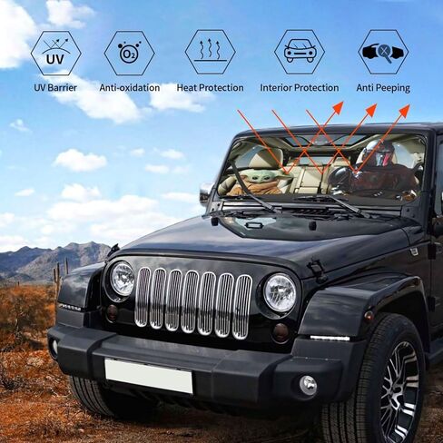 Funny Windshield Sun Shade for Car SUV Truck 29.9x55 inches, Car Windshield Sun Shade Blocks Uv Rays Sun Visor Protector Keep Your Vehicle Cool in Kuwait
