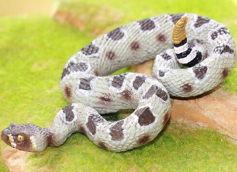 Gemini&Genius Rattlesnake Toy for Kids, Snake Habitat Reptile Toy, Rattler Animal Action Figure, Desert Animal Toys, Halloween Prop Kids Gifts in Kuwait