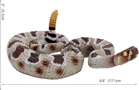 Gemini&Genius Rattlesnake Toy for Kids, Snake Habitat Reptile Toy, Rattler Animal Action Figure, Desert Animal Toys, Halloween Prop Kids Gifts in Kuwait