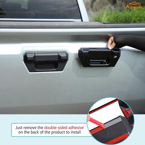 Aunginsy Tailgate Door Grab Handle Cover Trim Compatible with Toyota Tacoma 2024 2025 2026, ABS Rear Trunk Door Pull Handle Liftgate Panel Scratch Protector Decoration Accessories, Not Fit SR Version in Kuwait
