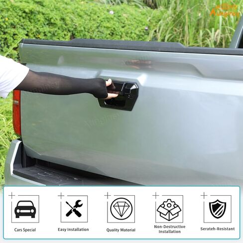 Aunginsy Tailgate Door Grab Handle Cover Trim Compatible with Toyota Tacoma 2024 2025 2026, ABS Rear Trunk Door Pull Handle Liftgate Panel Scratch Protector Decoration Accessories, Not Fit SR Version in Kuwait