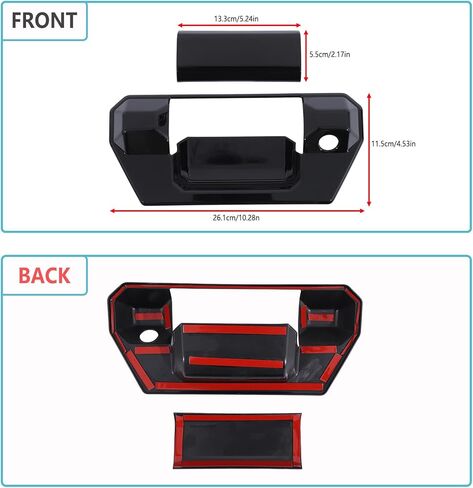 Aunginsy Tailgate Door Grab Handle Cover Trim Compatible with Toyota Tacoma 2024 2025 2026, ABS Rear Trunk Door Pull Handle Liftgate Panel Scratch Protector Decoration Accessories, Not Fit SR Version in Kuwait