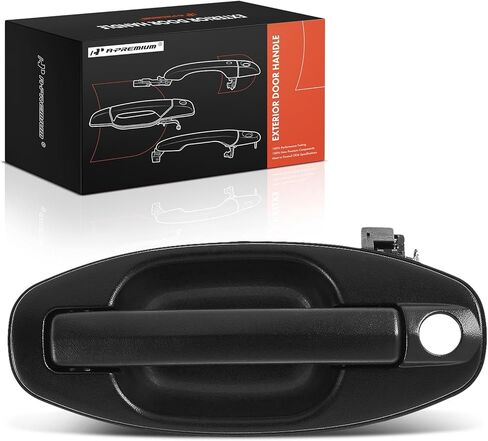 مقبض باب خارجي من جانب السائق الأمامي الأيسر A-Premium مع فتحة مفتاح متوافق مع Hyundai Santa Fe 2001-2006، أسود مزخرف، استبدال # 8265026000CA in Kuwait