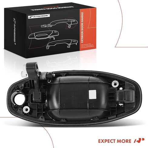 مقبض باب خارجي من جانب السائق الأمامي الأيسر A-Premium مع فتحة مفتاح متوافق مع Hyundai Santa Fe 2001-2006، أسود مزخرف، استبدال # 8265026000CA in Kuwait
