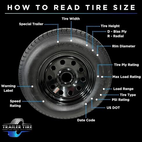 ST205/75R15 TRAILQUEST RADIAL TRAILER TIRE ON RIM, LOAD RANGE C 6 PLY, ON 5 LUG SILVER MODULAR STYLE WHEEL WITH 5X4.5" BOLT PATTERN. REPLACES F78 OR D15 - INCLUDES WARRANTY in Saudi Arabia