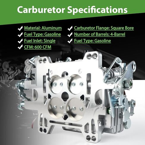 1409 Carburetor 600 Cfm 4 Barrel Square Bore Air Valve Secondary Electric Choke Replacement For Marine Mercury Chevy Chrysler Engine in Kuwait