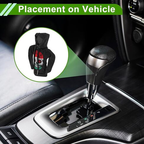 Universal 11x15.5cm/4.33"x6.1" Gear Shift Knob Cover Stick Shifting Handle Protector Polyester 1 Pc Skeleton Hoodie Style Red Grey Green Black in Kuwait