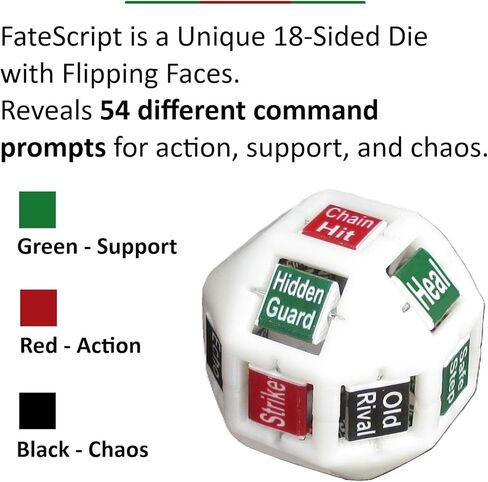 FateScript™ d54 – قالب القيادة لألعاب RPG | 54 إجراءً سريعًا فريدًا للعب الأدوار في DND وPathfinder وTabletop | الفوضى والقتال والنرد مولد القصة in Kuwait