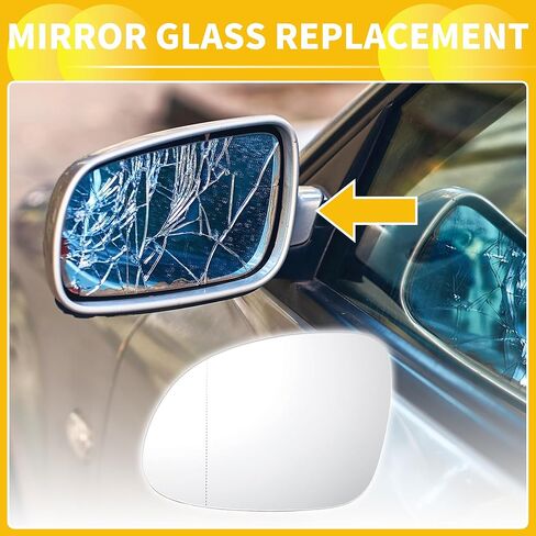 for Volkswagen Tiguan 2007-2016 for Volkswagen Sharan 2010-2022 Car Rearview Driver Left Side Heated Mirror Glass Replacement W/Backing Plate in Kuwait